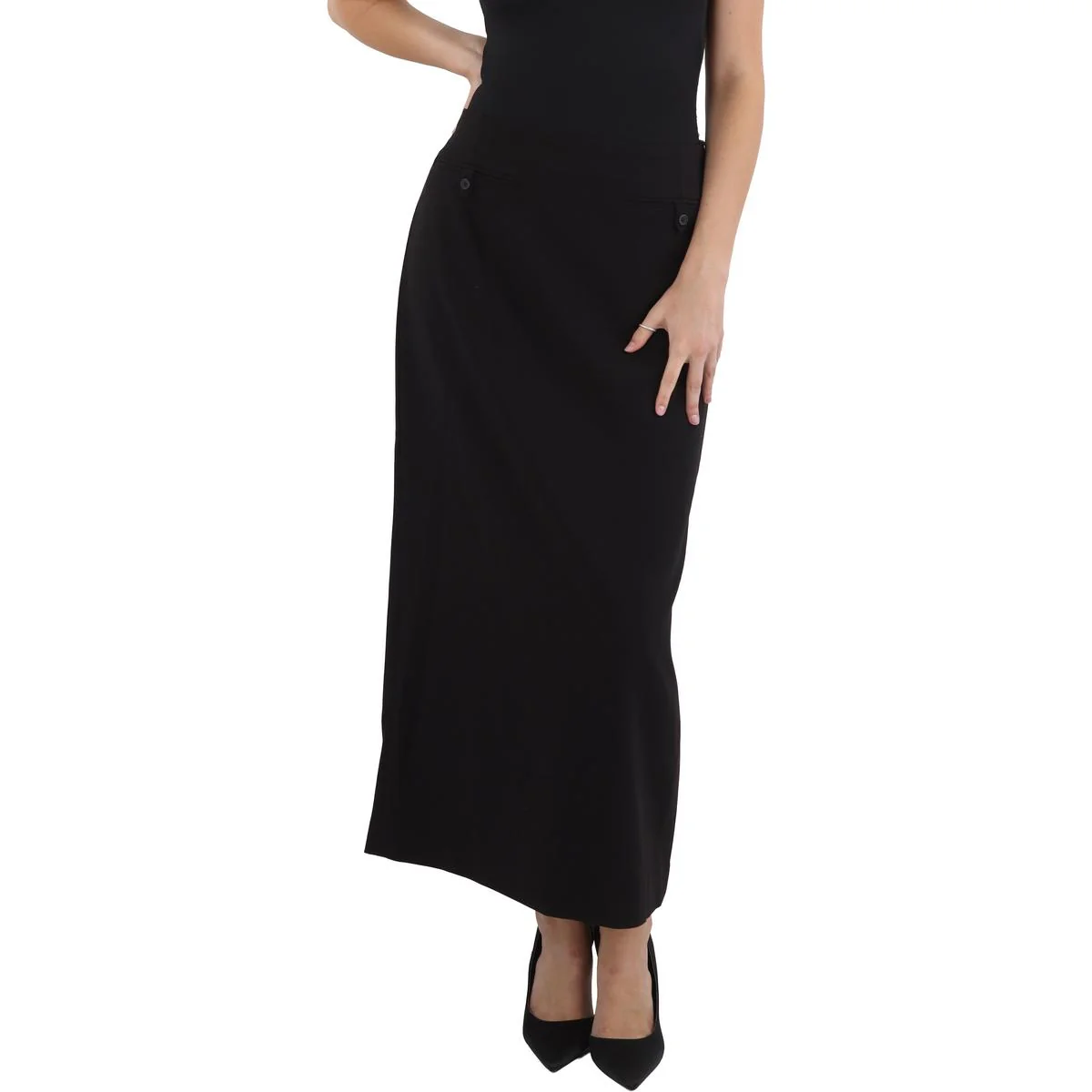 Smith Womens Solid Polyester Maxi Skirt