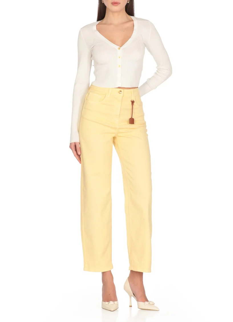 Yellow Cotton Jeans