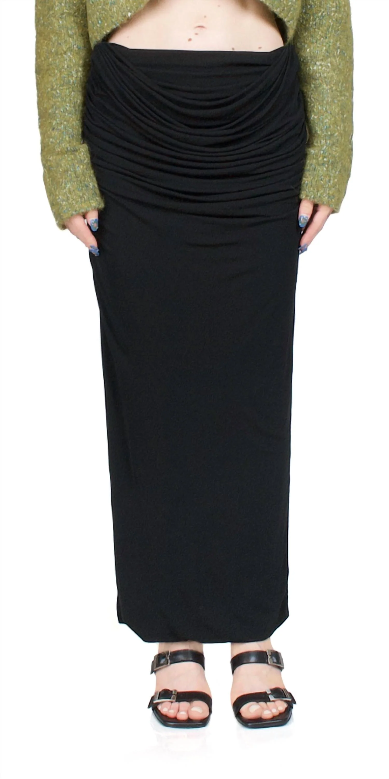 Raffy Draped Skirt In Black