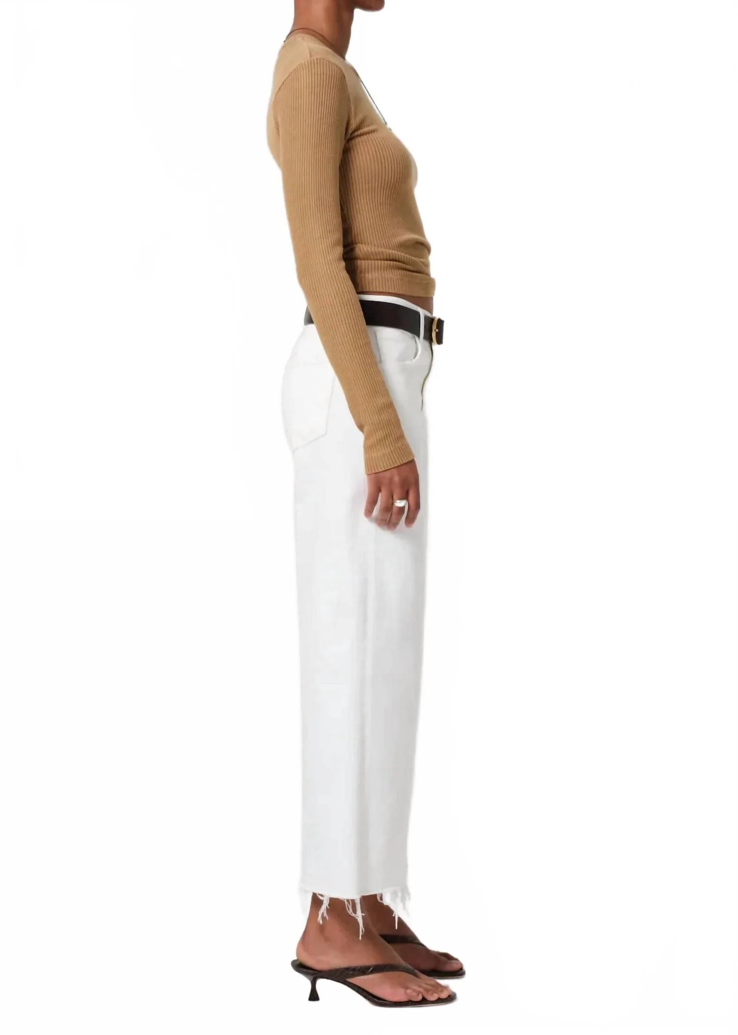 Lyra Wide Leg Crop In Soft White