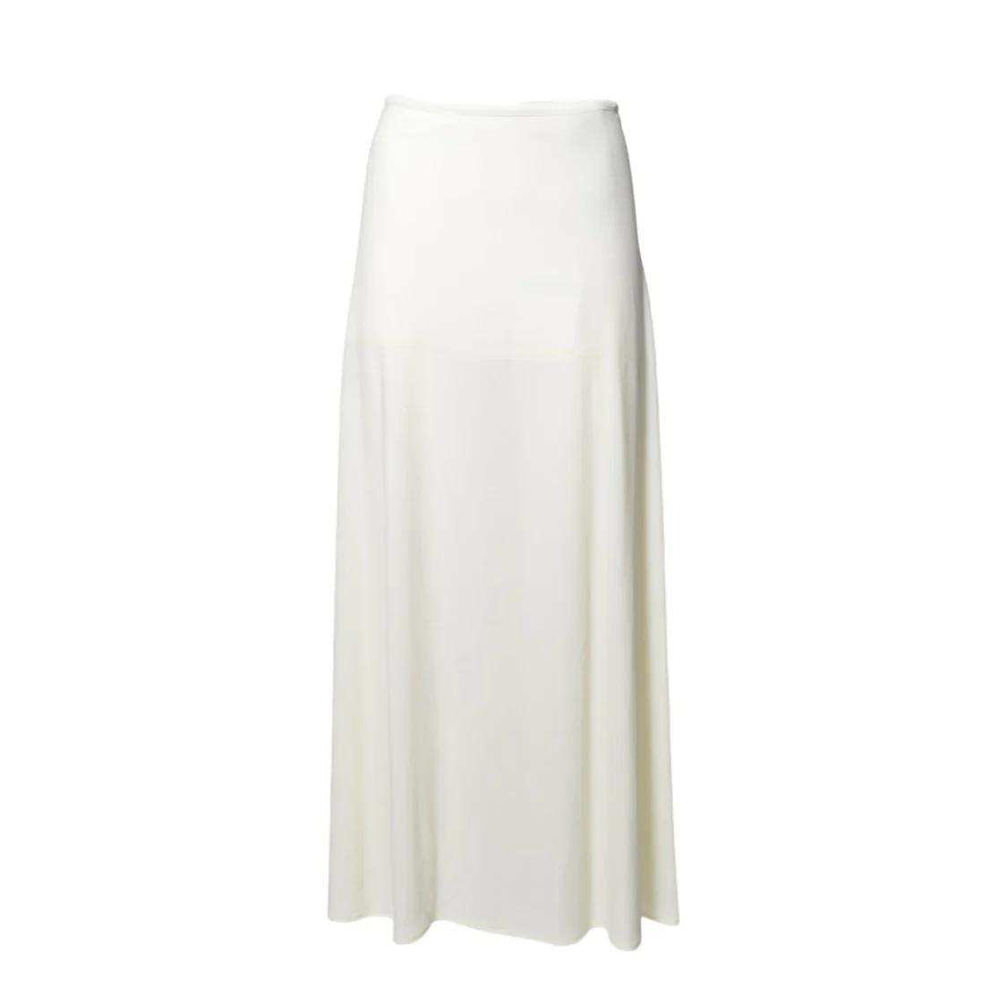 Midi Skirt In Fluid Viscose Crepe Chalk White