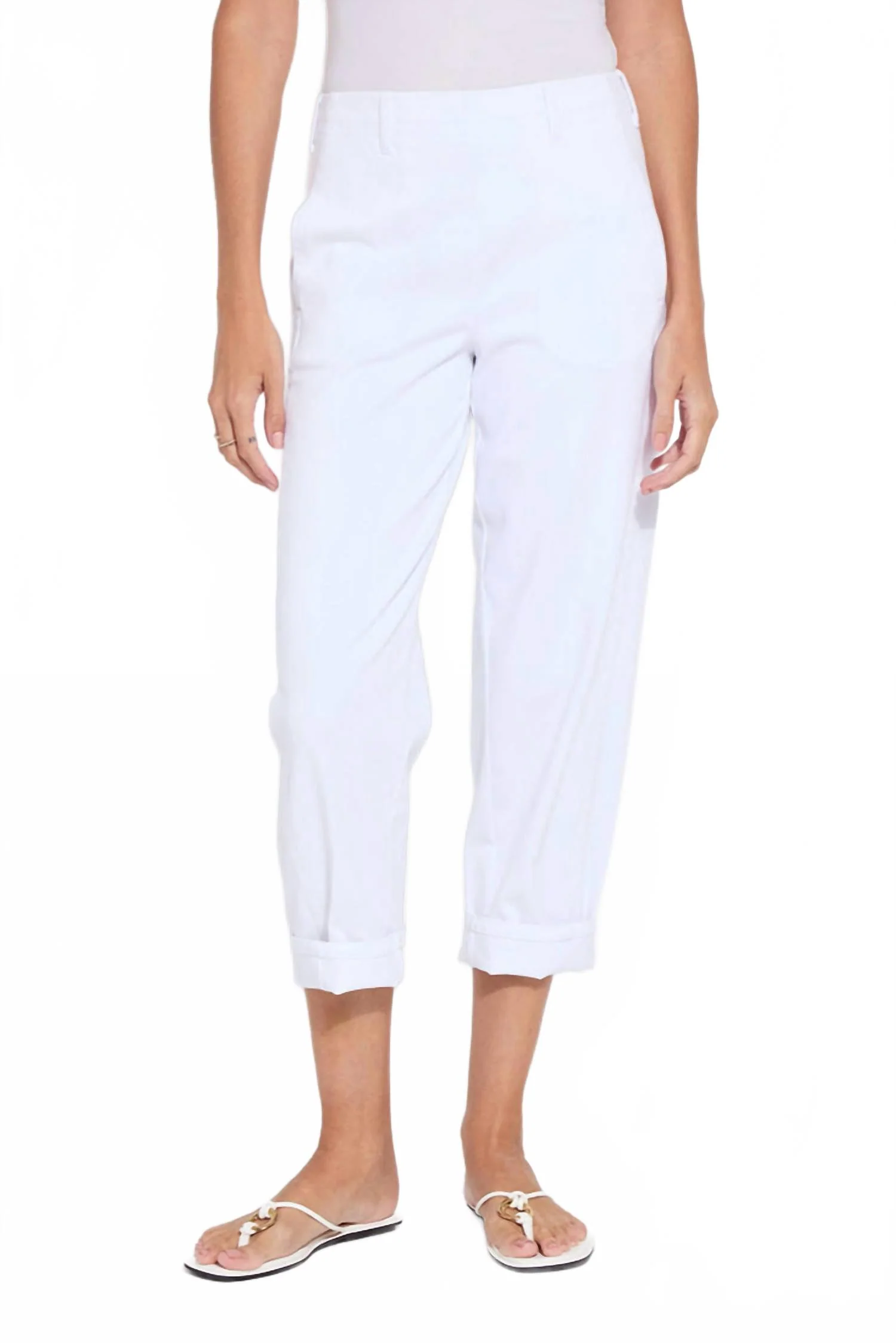 Women's Winslet Cuffed Barrel Crop Denim In White