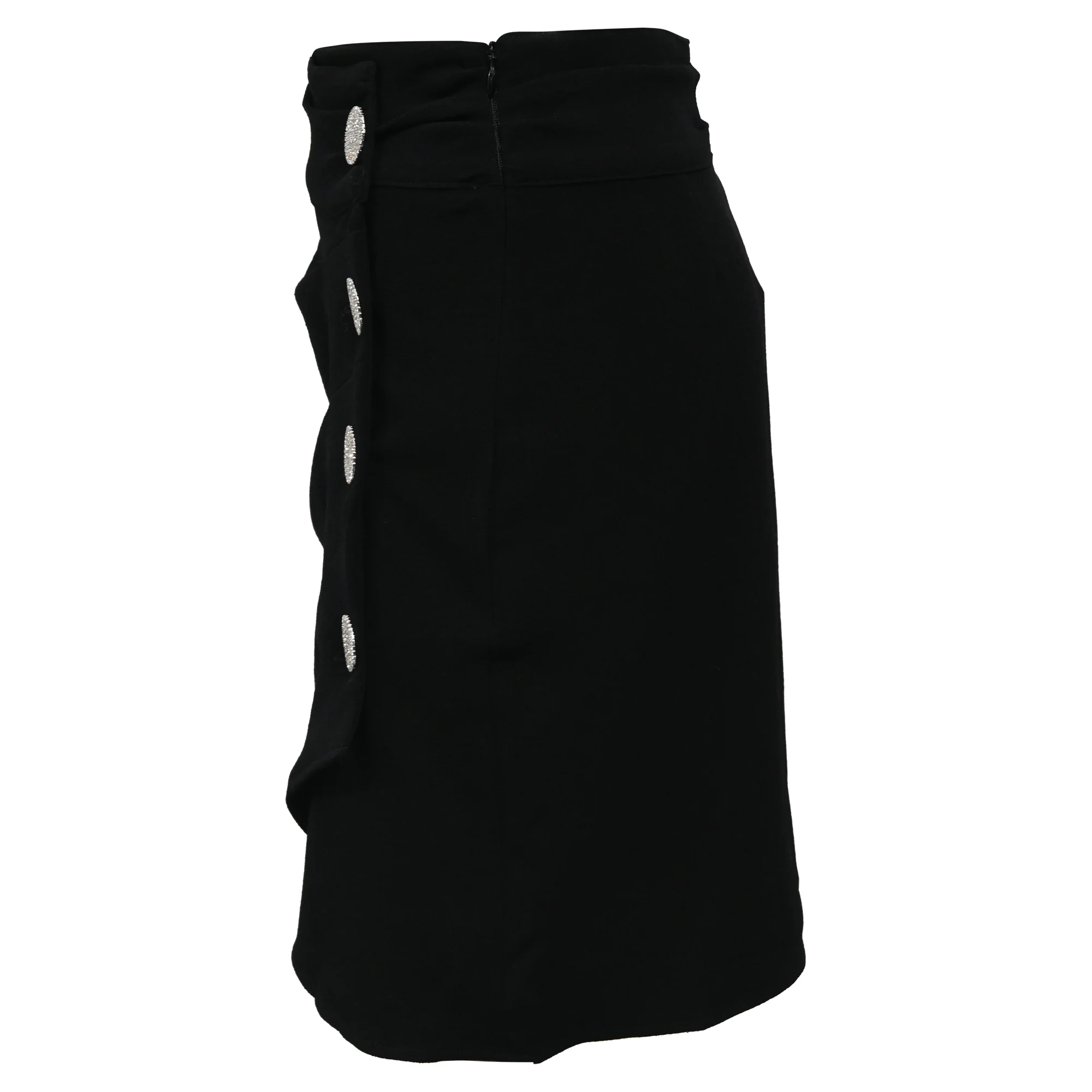 Ba&Sh Sanya Embellished-Button Mini Faux Wrap Skirt in Black Polyester