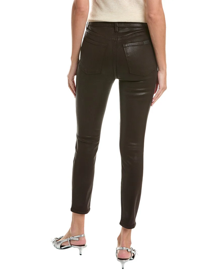 7 For All Mankind High-Waist Chocolate Coated Ankle Skinny Jean