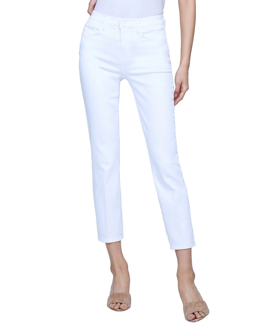 L'AGENCE Alexia Blanc High-Rise Crop Cigarette Jean