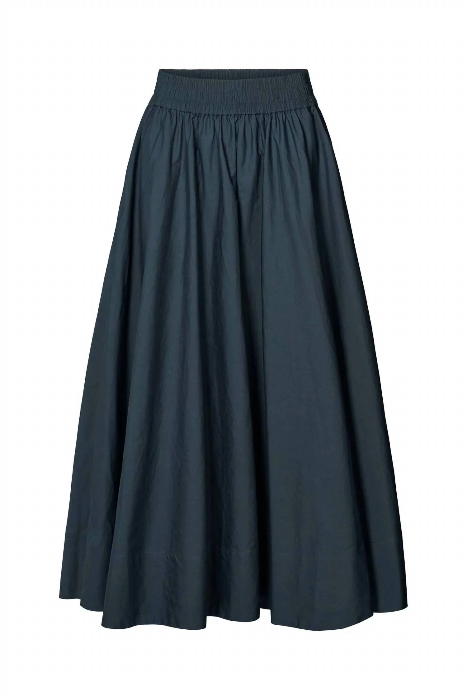 Rita Poplin Full Skirt In Dark Navy
