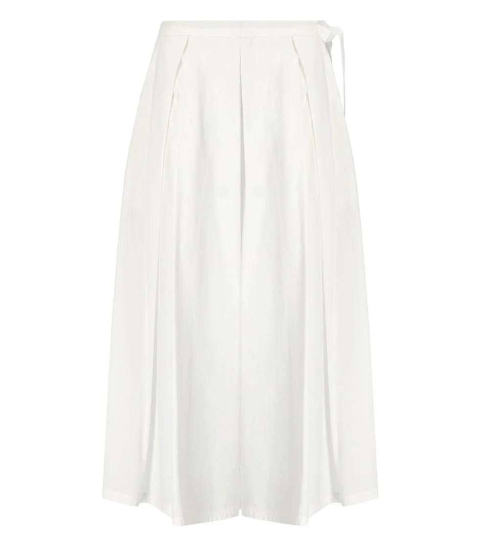 Folk White Midi Skirt