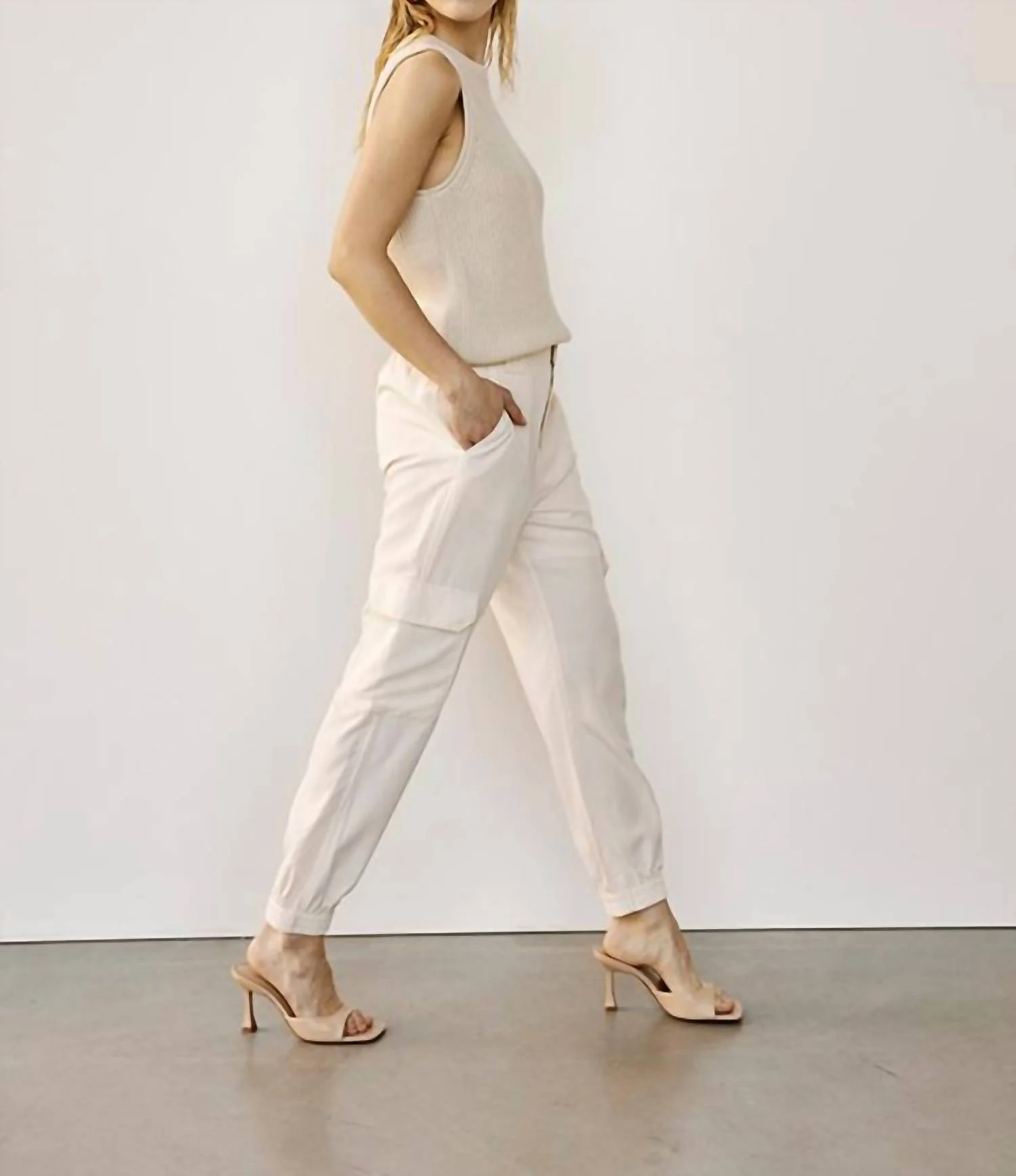 Allison Cargo Pant In White
