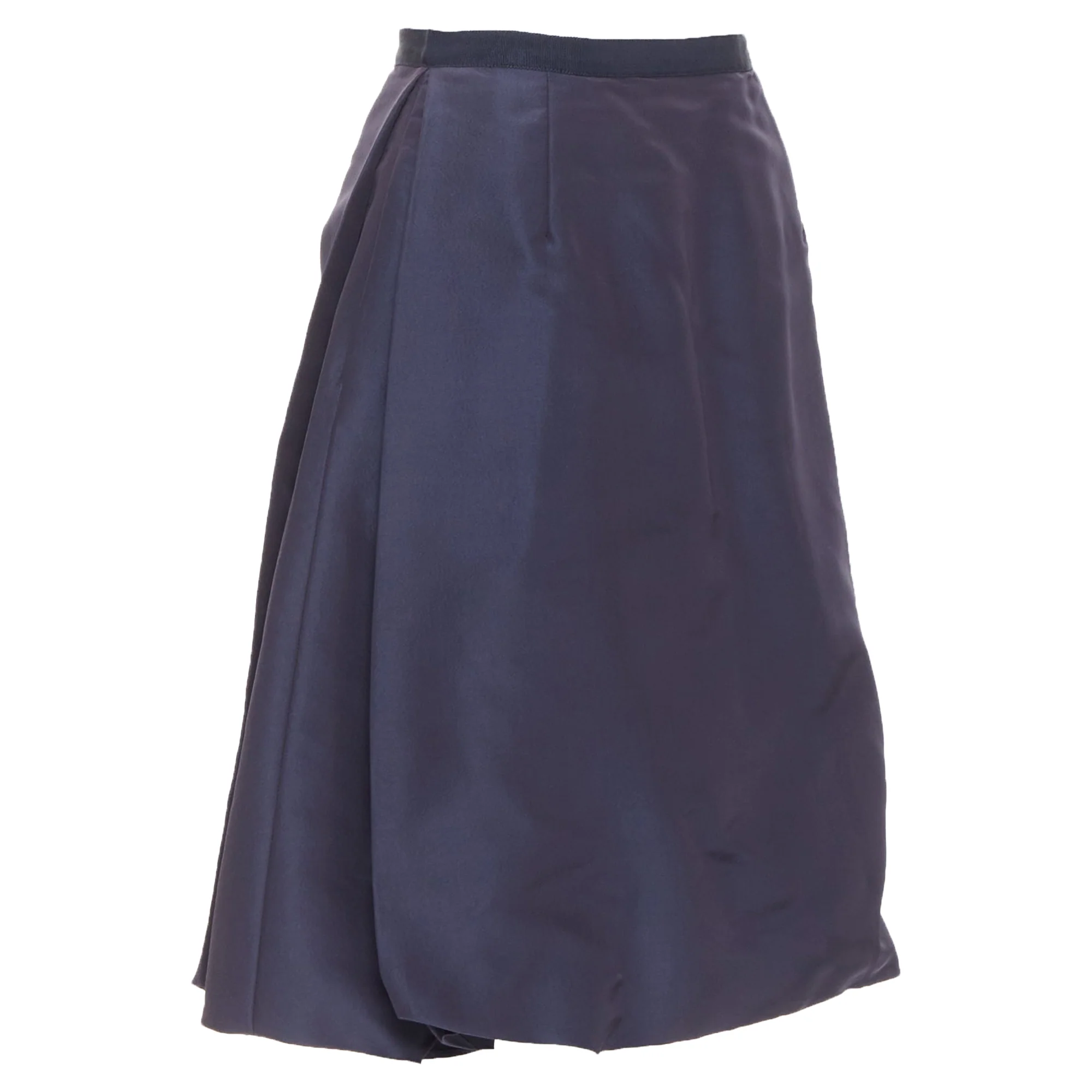Oscar de la Renta navy pleat skirt