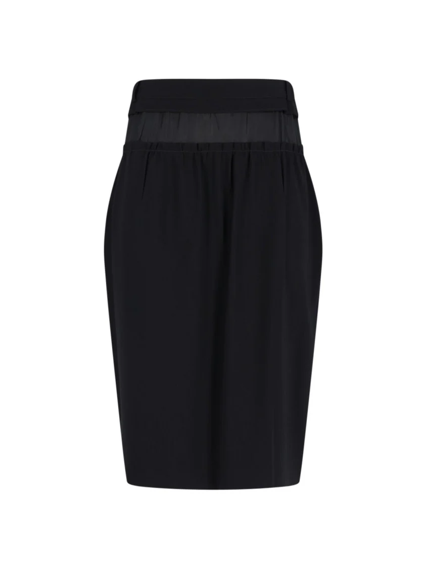 Four Stitches Midi Skirt – Black
