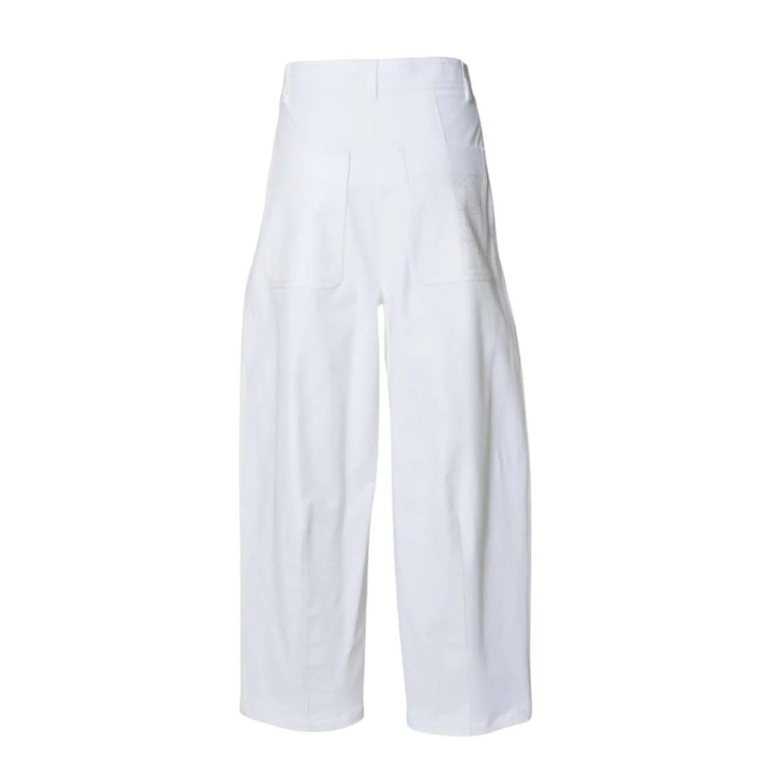 Mina Baggy Trousers In White Twill