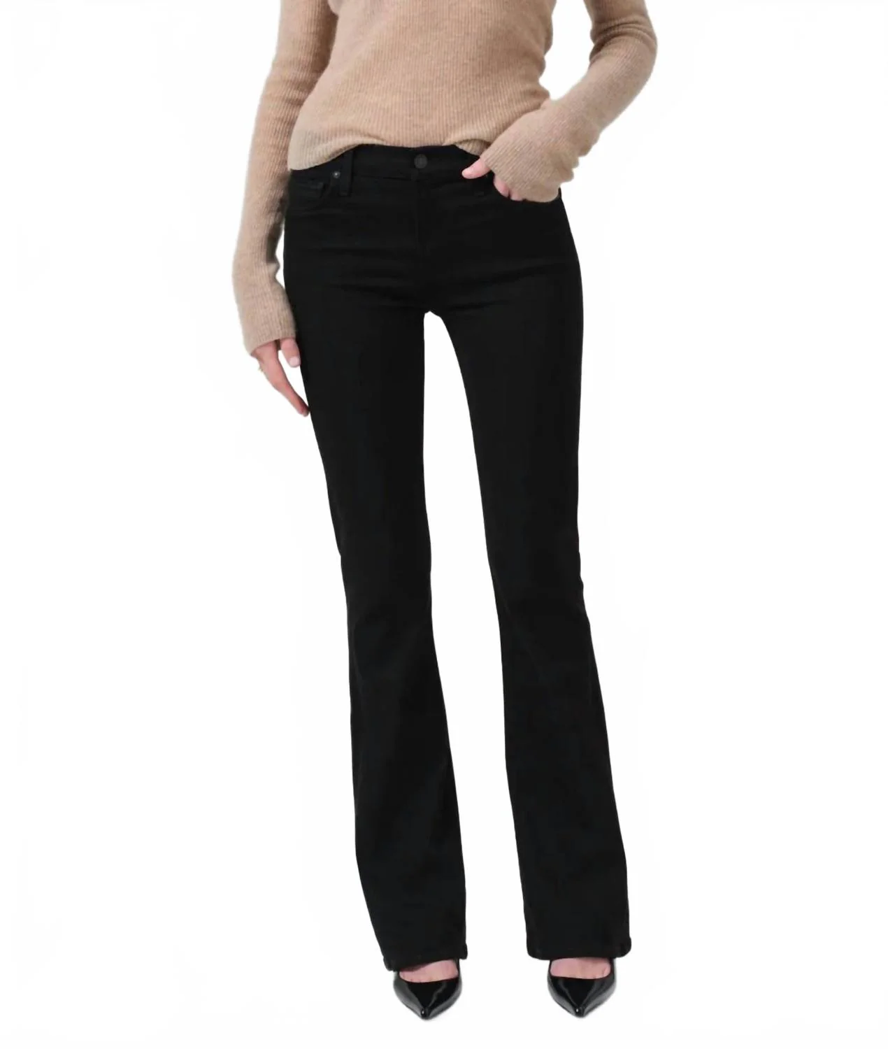 Lilah High Rise Bootcut Jean In Plush Black