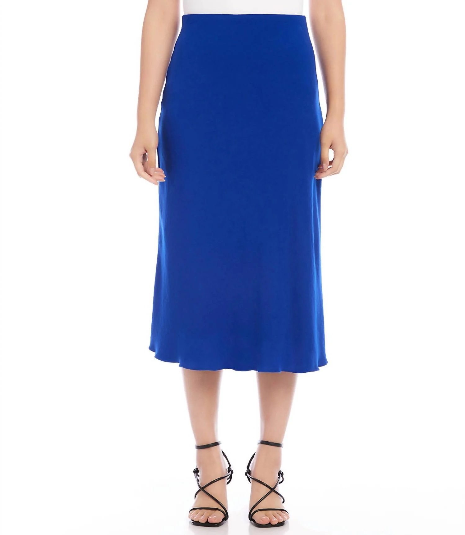 Bias Cut Midi Skirt In Royal