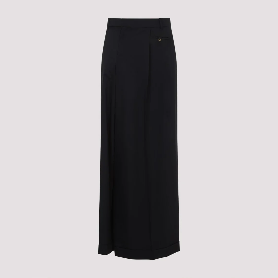Black Wool Long Skirt
