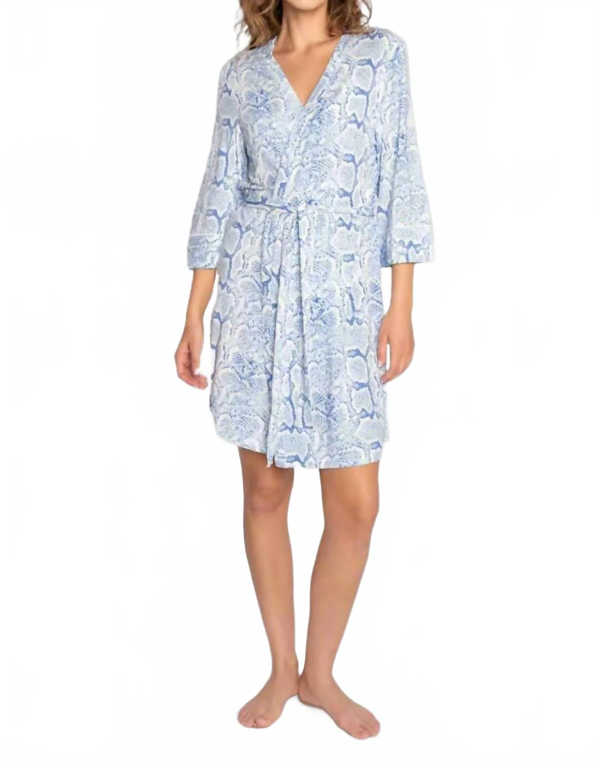 Feelin Snakey Loungewear Robe In Blue