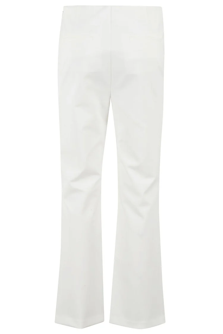 Ivory Cropped Pants With Side Zip Closure