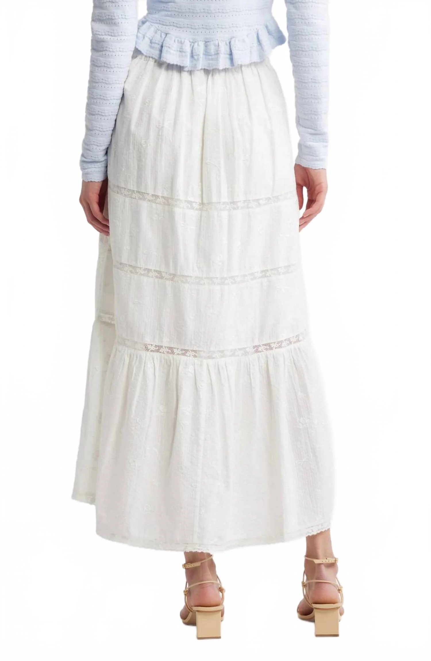 Ritson Cotton Midi Skirt In White