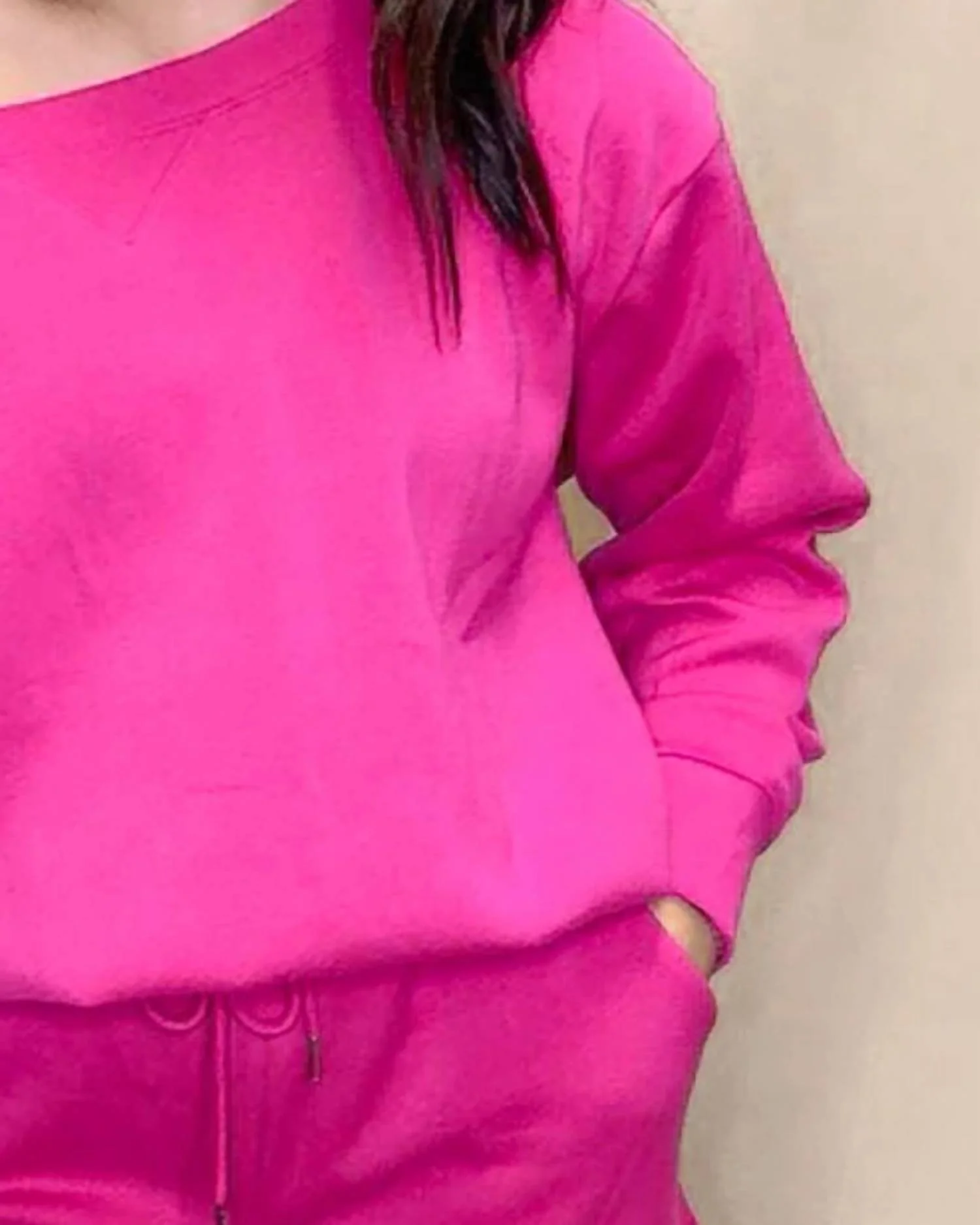 Boatneck Top & Short Set In Hot Pink