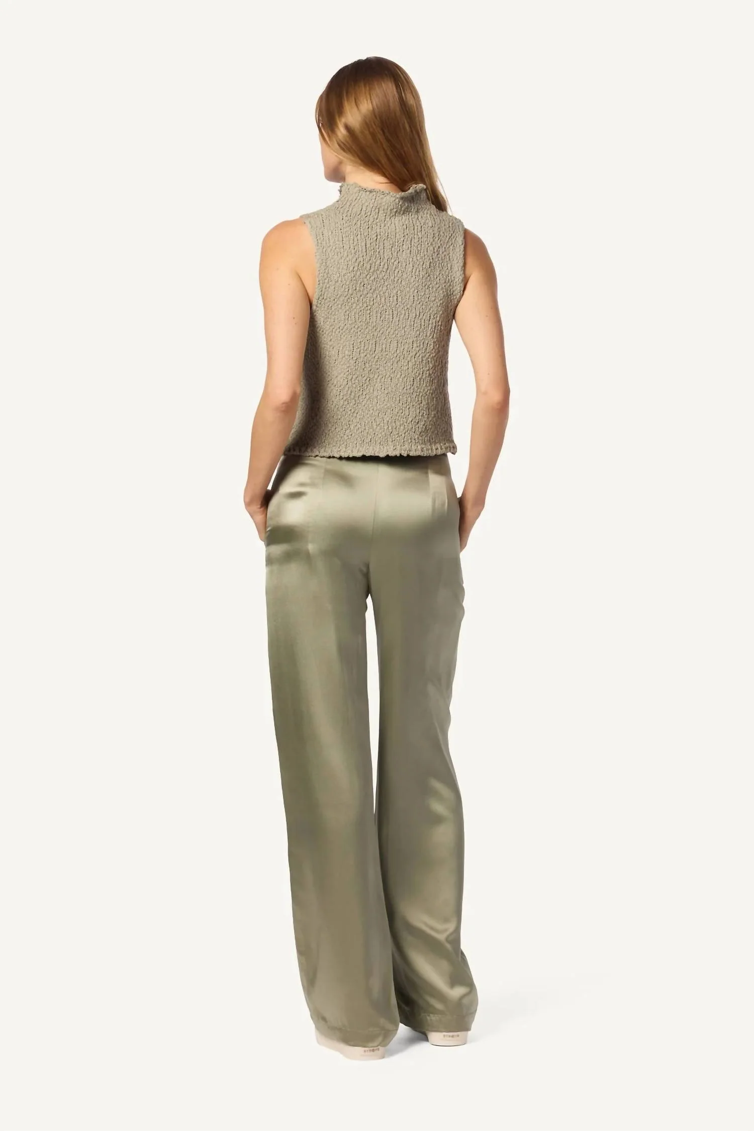 Leeland Flat Front Trouser In Eucalyptus