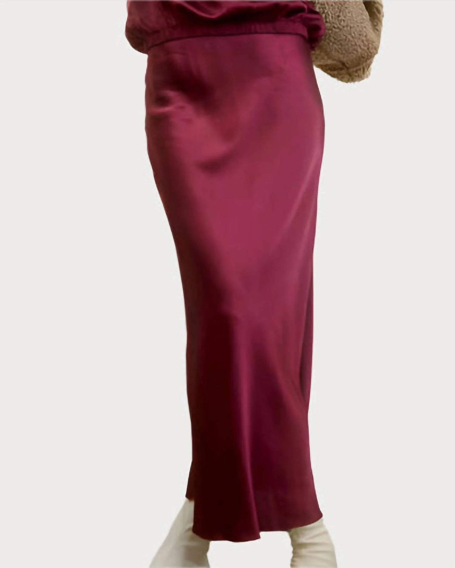 O'darling Midi Skirt In Pinot Satin