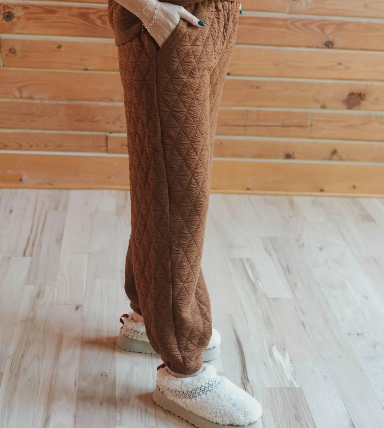 Queen Of Cozy Quilted Set In Rust