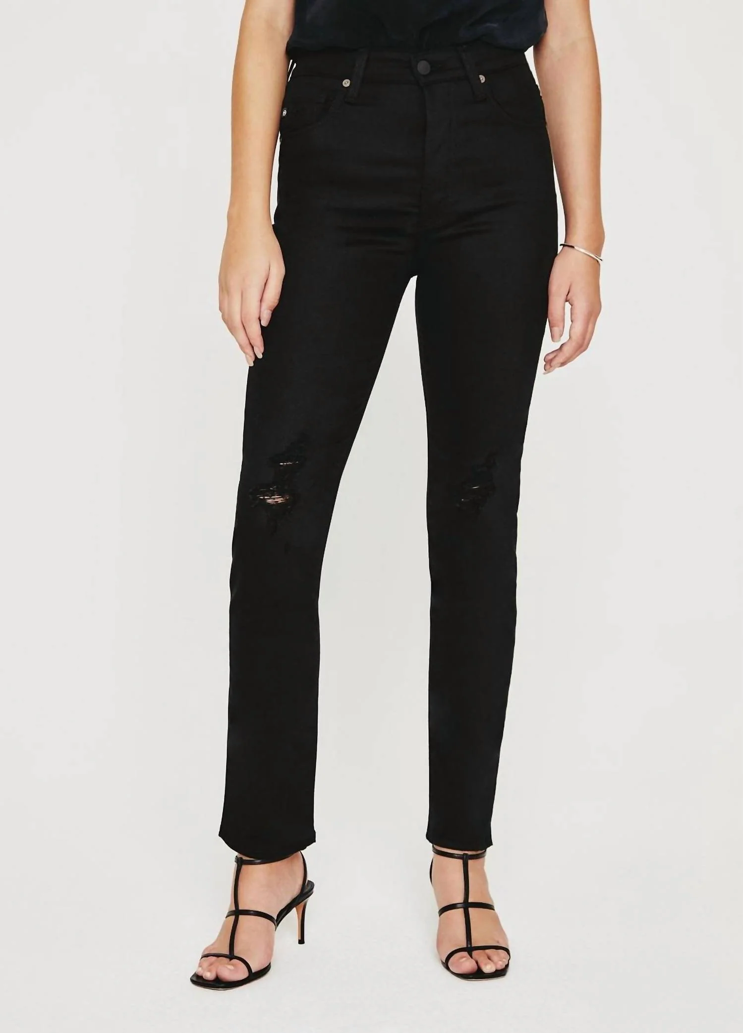 Alexxis Slim Straight Leg Jean In Blackboard