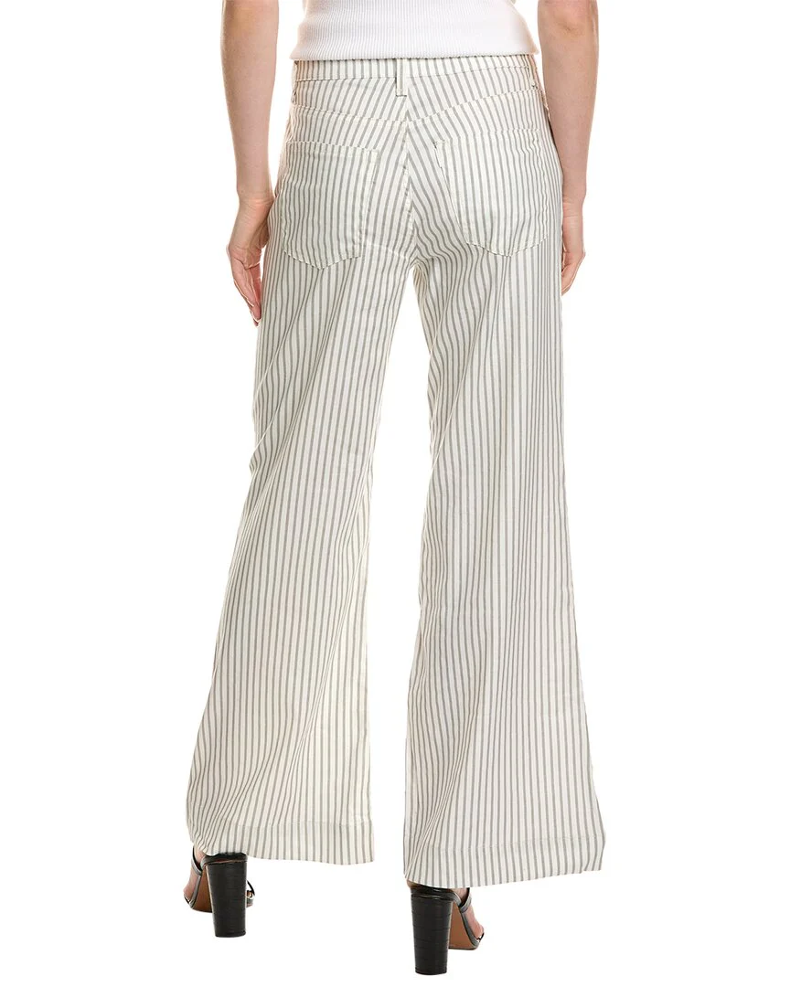 ASKK NY Grey Stripe Linen-Blend Wide Leg Jean