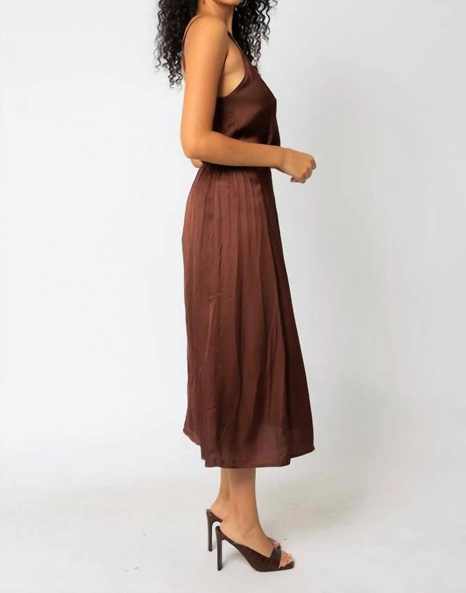 Alexia Satin Maxi Skirt In Cocoa