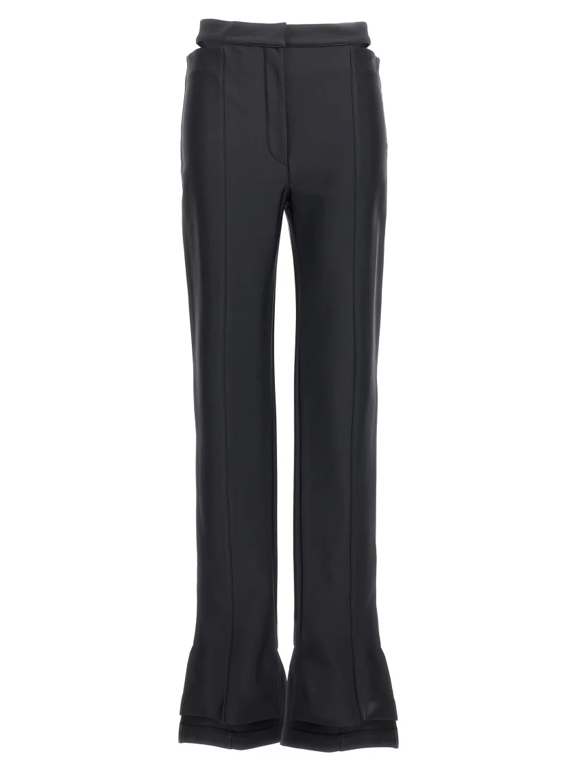 Flared Black Pants With Stylish Split Detail