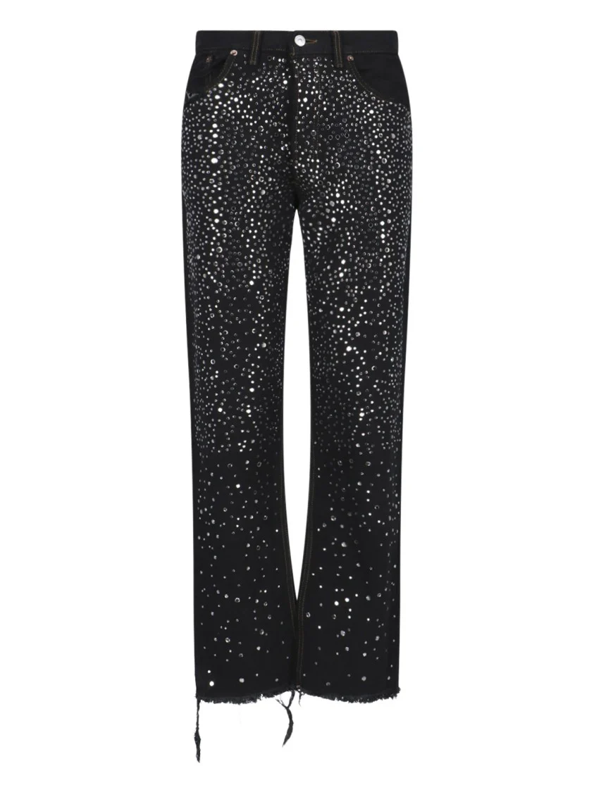 Straight Jeans In Black Denim