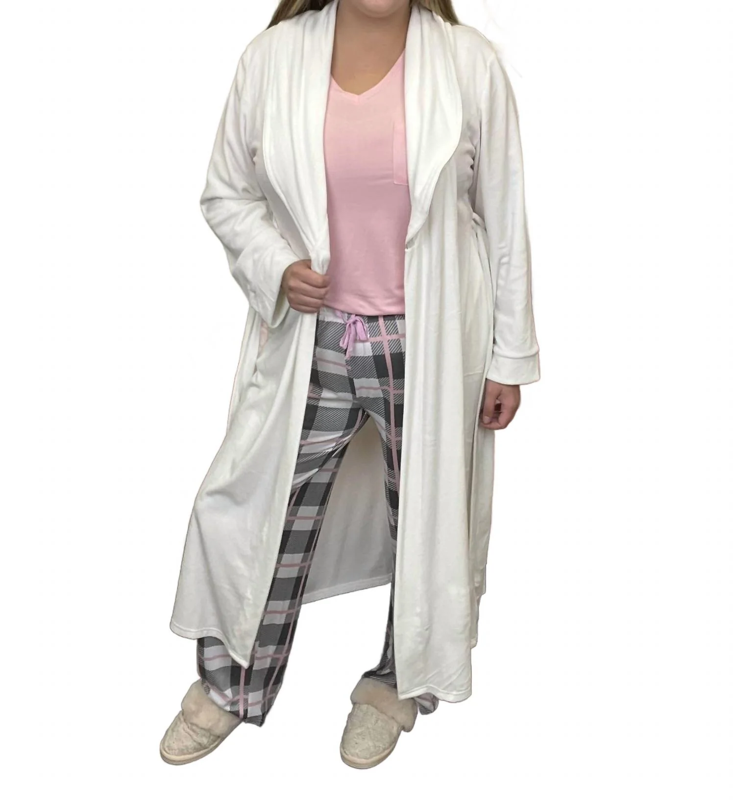 Not Getting Out Classic Long Sleeve Robe In White