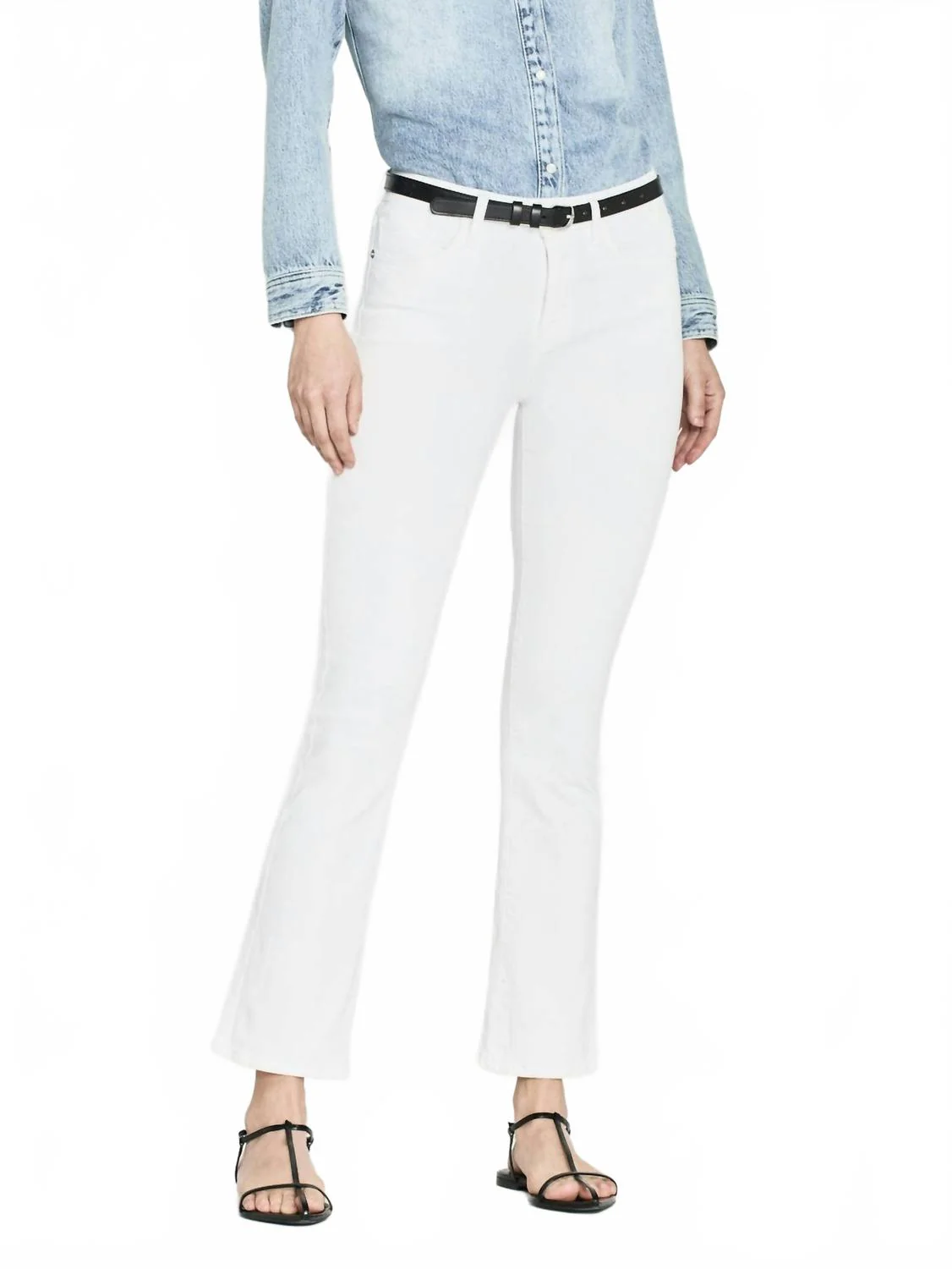 Le Crop Mini Boot Jeans In Blanc