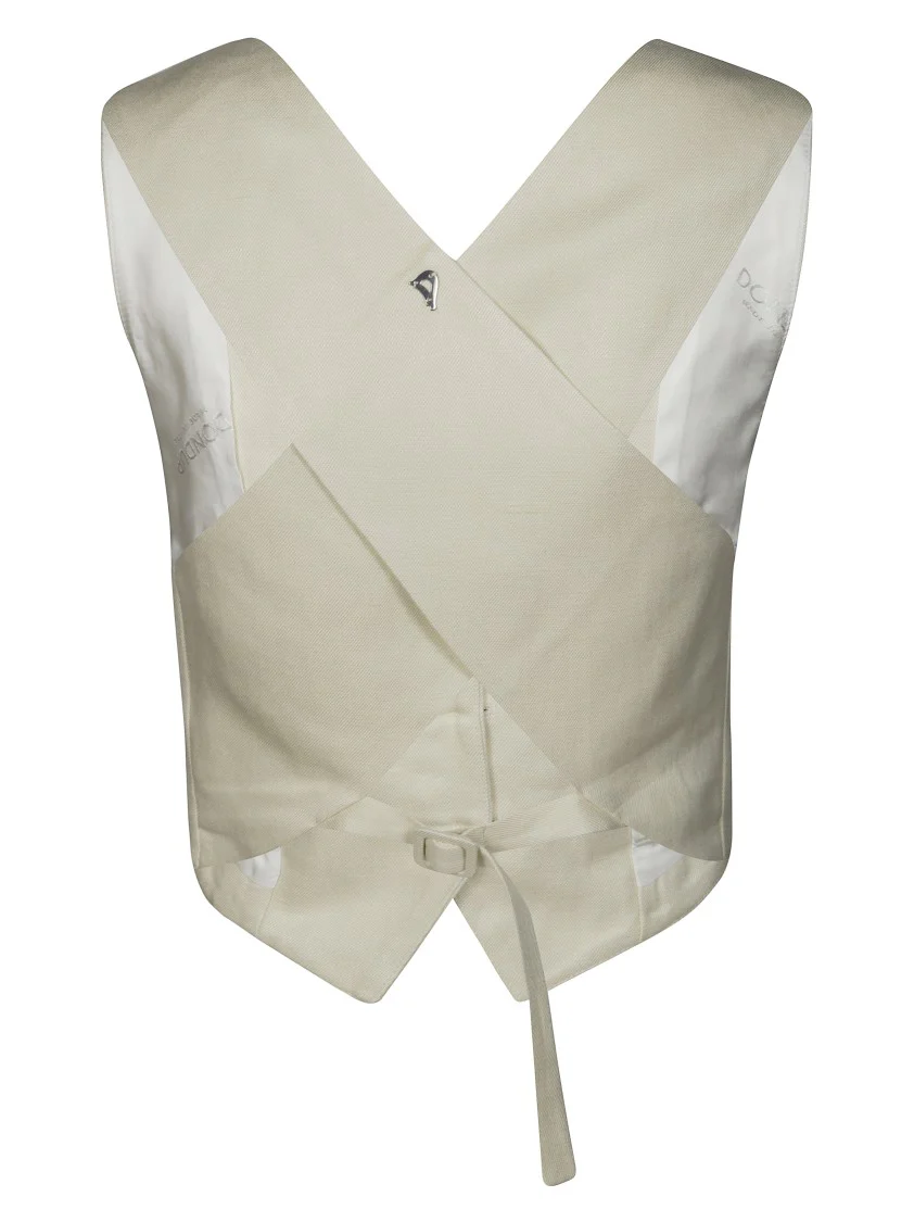 Deep V-Neck Gilet With Cross-Back Design