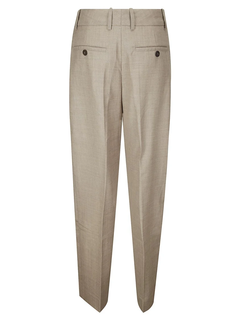 Wide Leg Trousers With Pleats