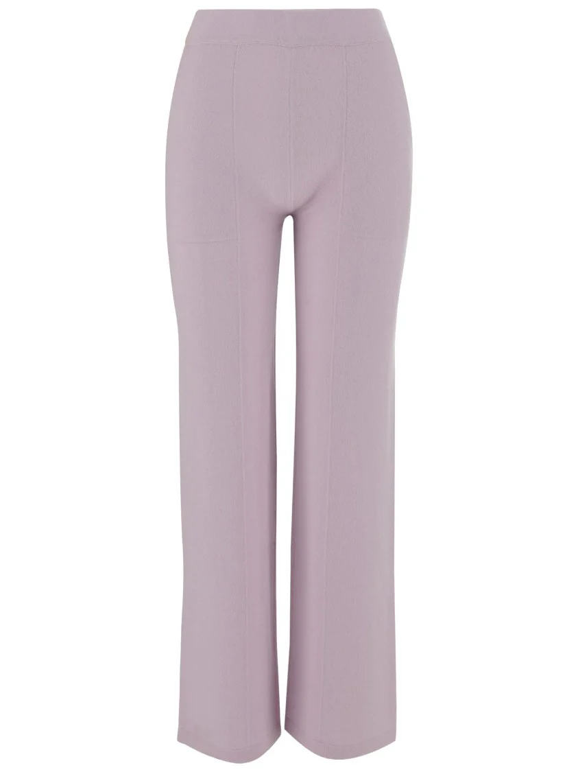Regular Fit Cashmere Pants With Elasticized Waist
