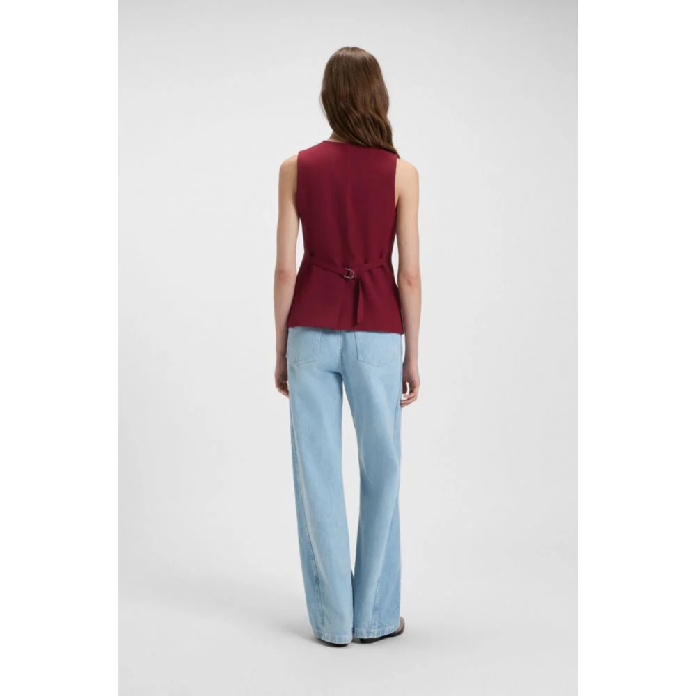 Adjustable waistcoat in stretch crepe