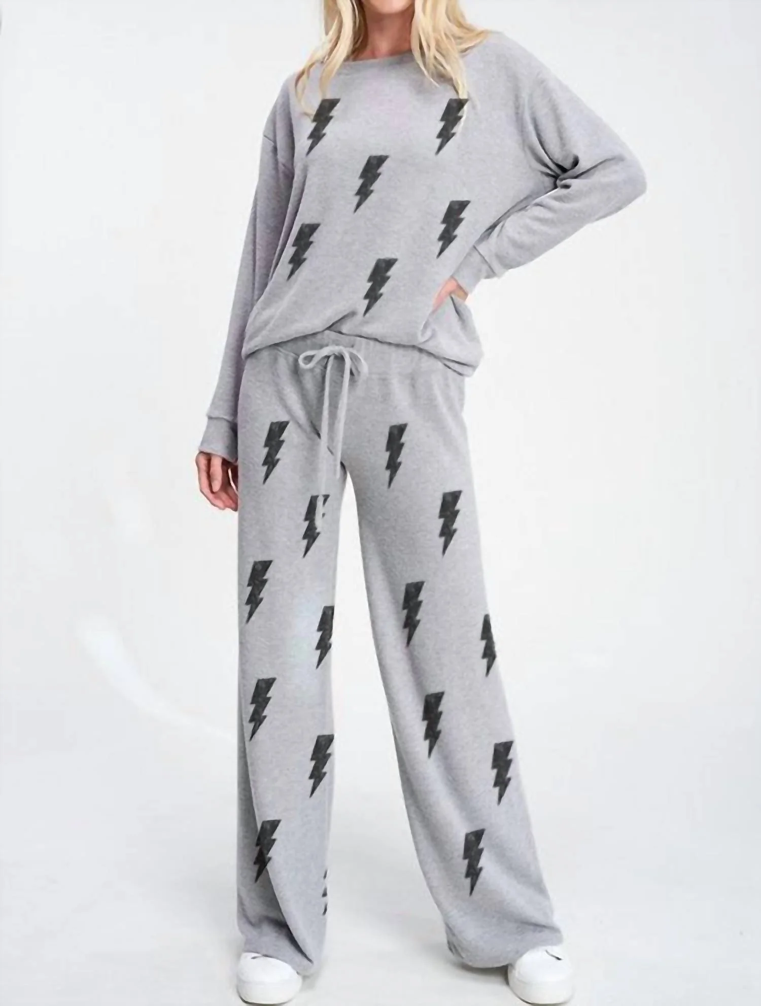 Lightning Loungewear Set In Heather Grey
