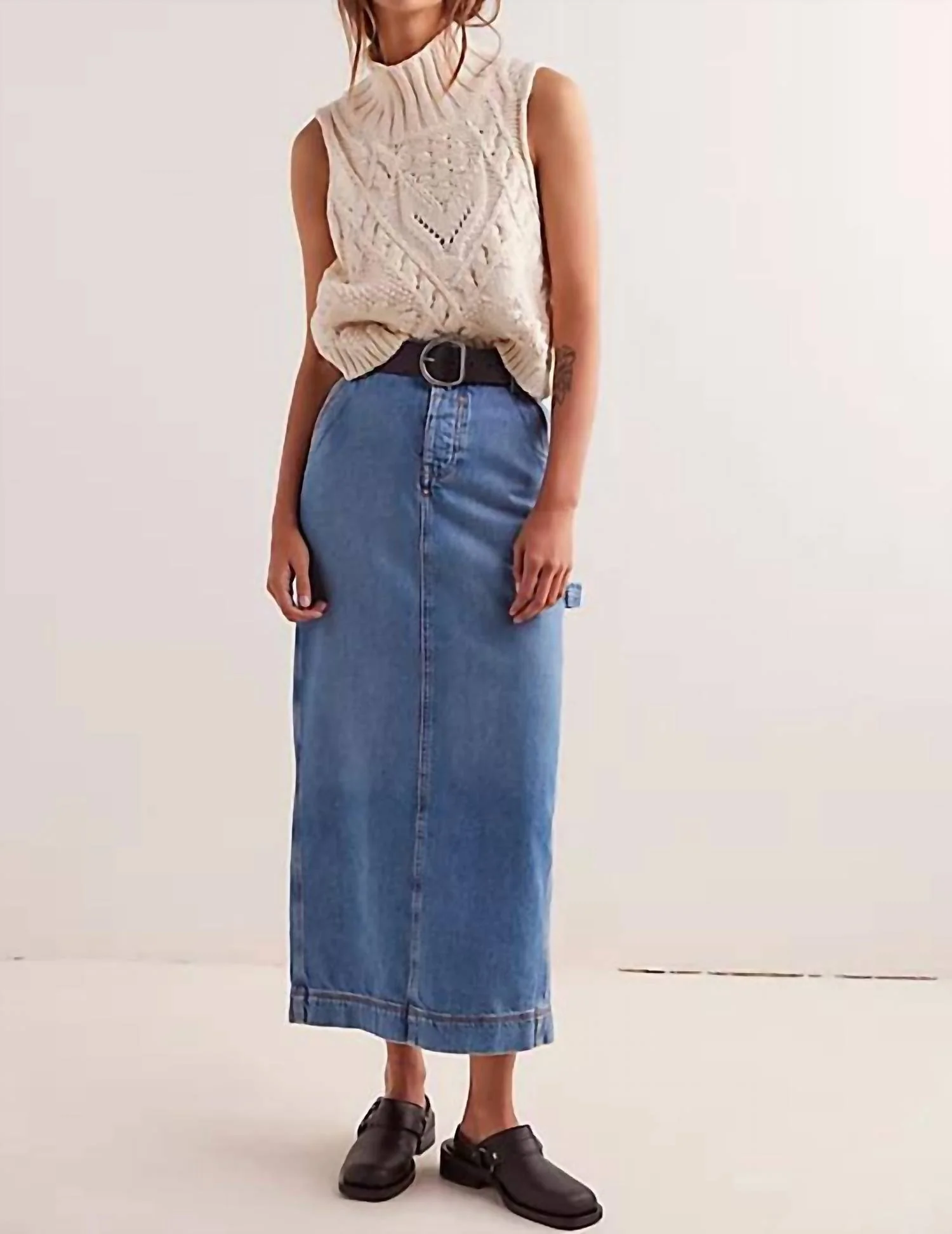 Francisco Denim Maxi Skirt
