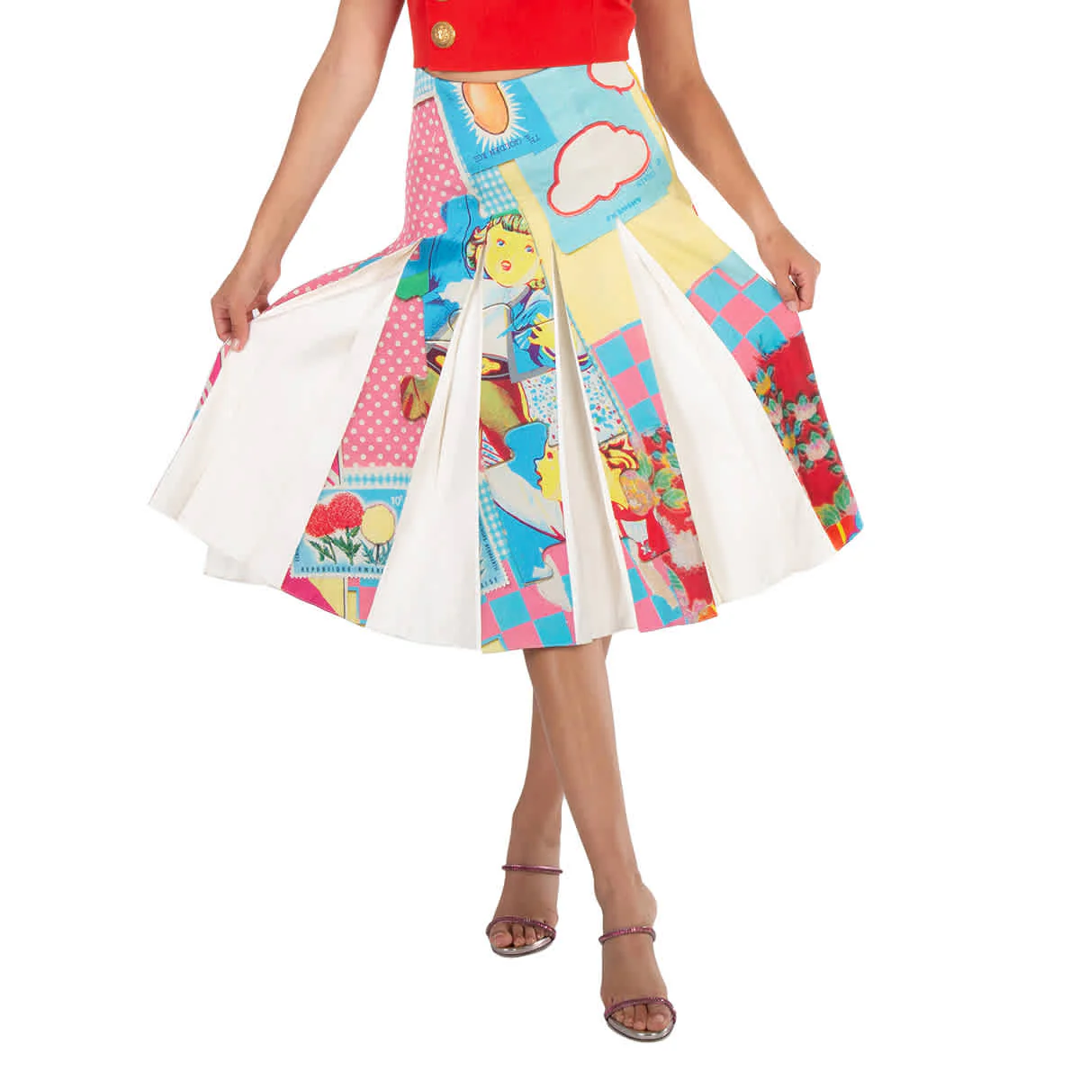 Loewe Ladies Patchwork Doll House Print Skirt, Brand Size 34 (US Size 2)