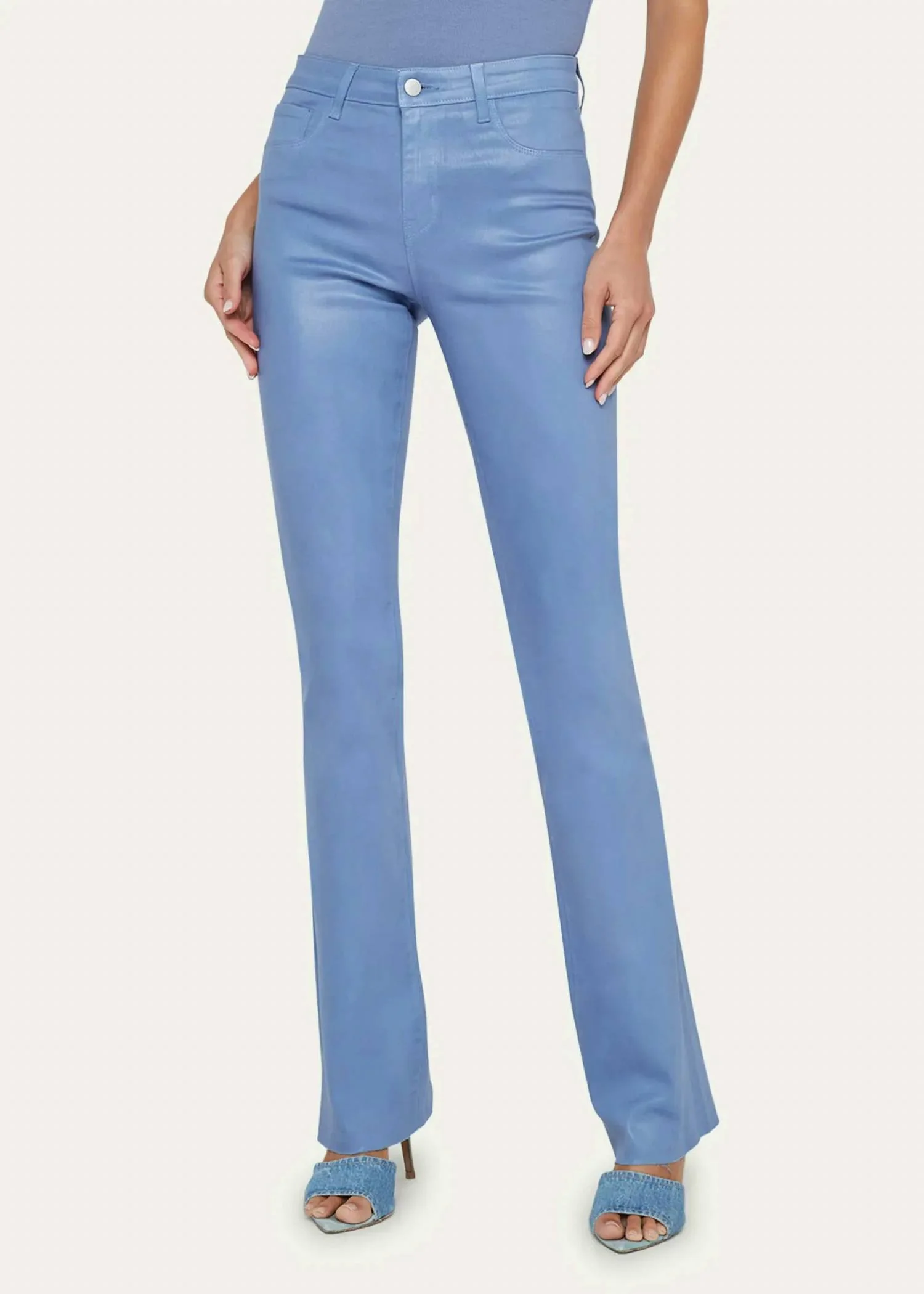 Ruth High Rise Straight Raw Hem Jeans In Wild Wind Coated