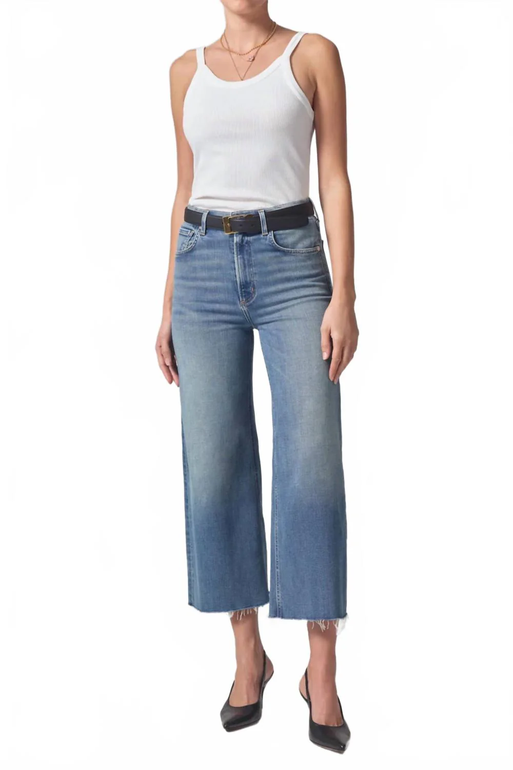 Lyra Crop Wide Leg Jean In Abliss