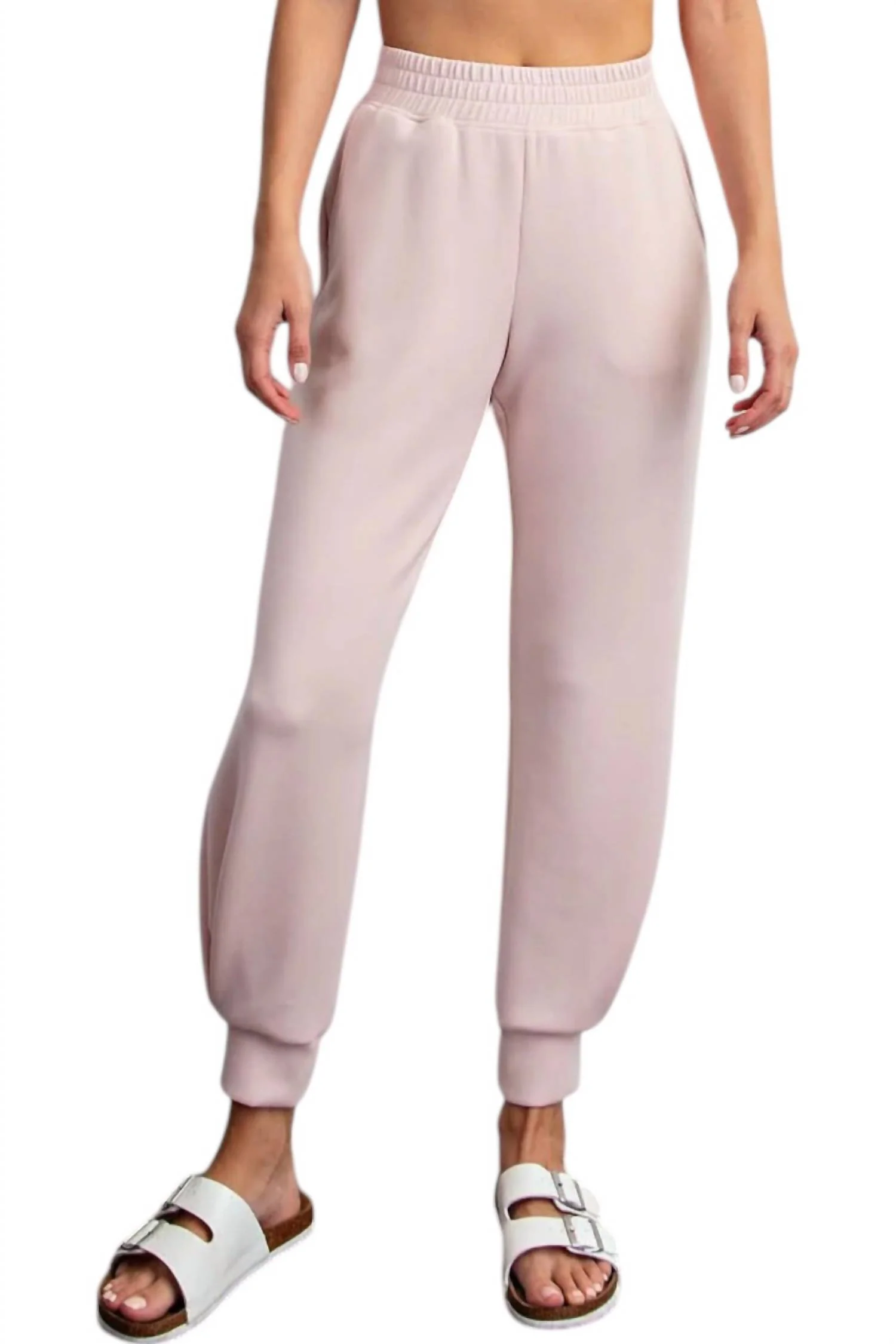 Modal Jogger Pants In Baby Pink