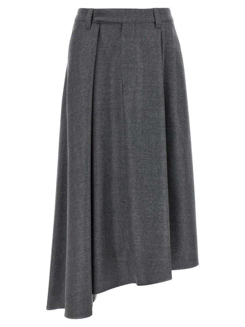 Asymmetrical Wool Skirt
