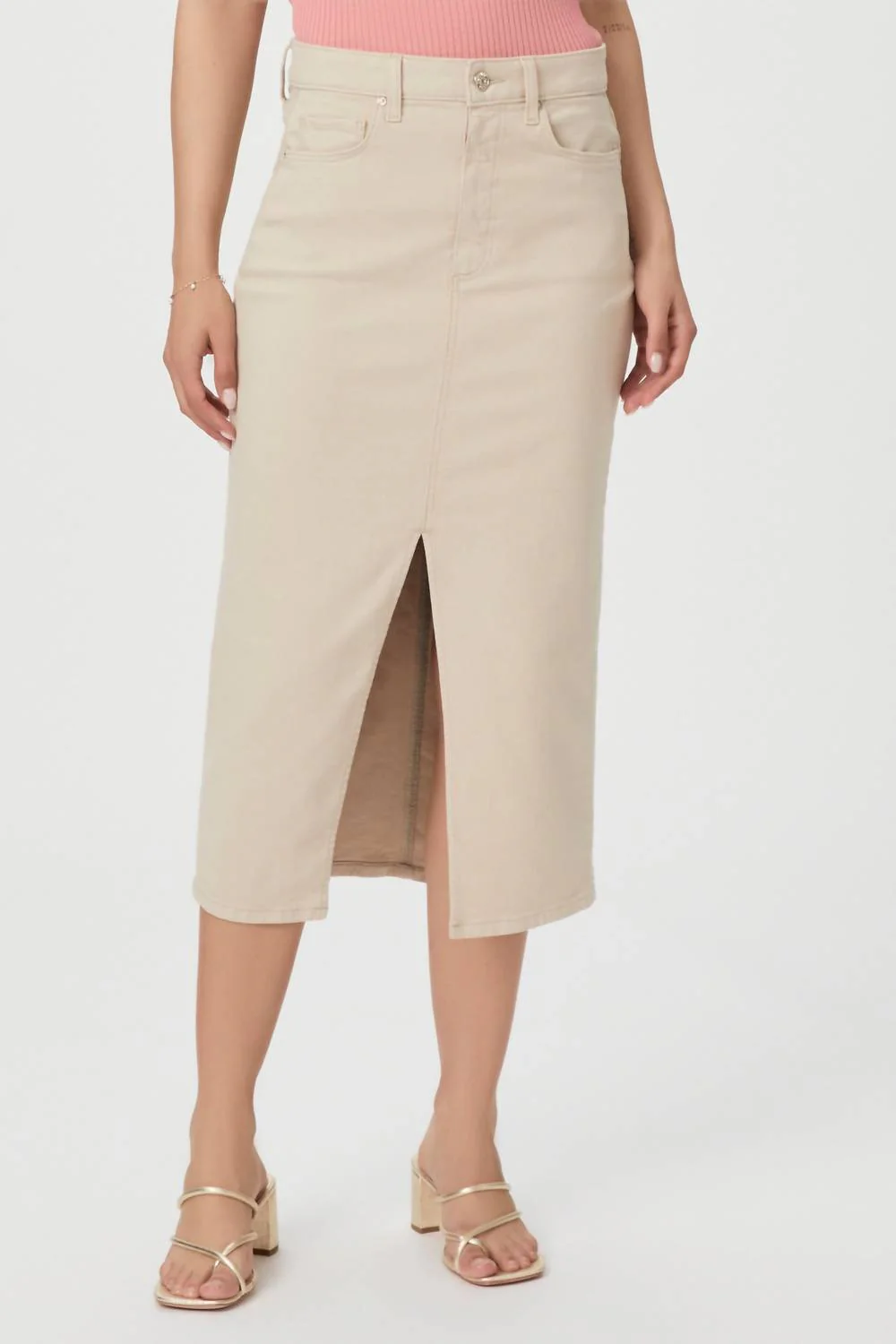 Angela Midi Skirt In Soft Beige
