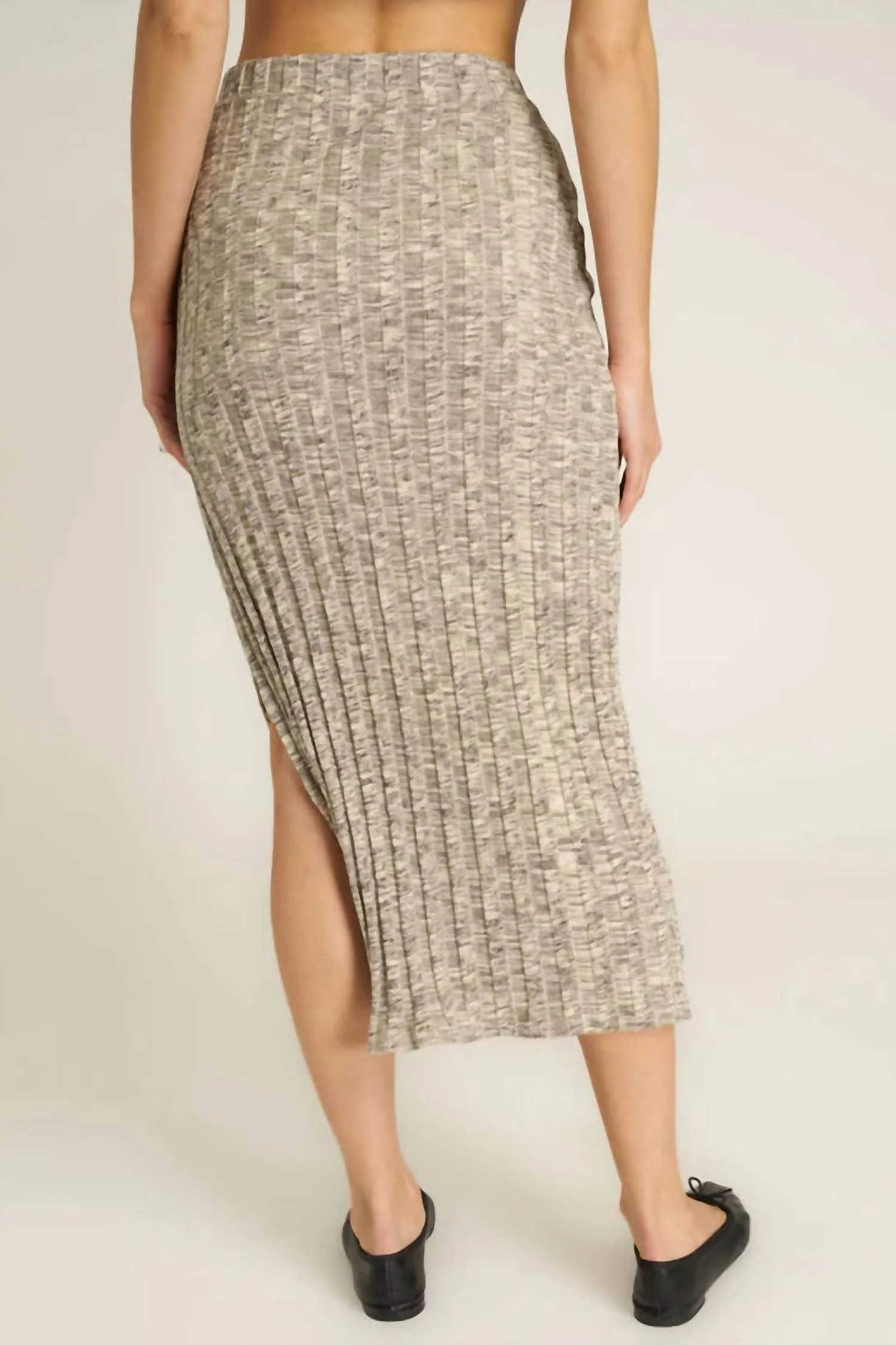 Georgia Sweater Rib Skirt In Mother Of Pearl