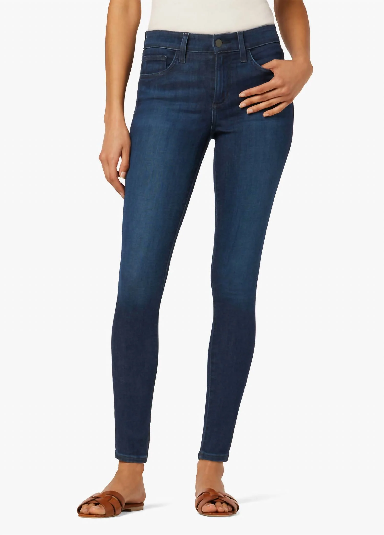 Icon Ankle Mid Rise Jeans In Blue