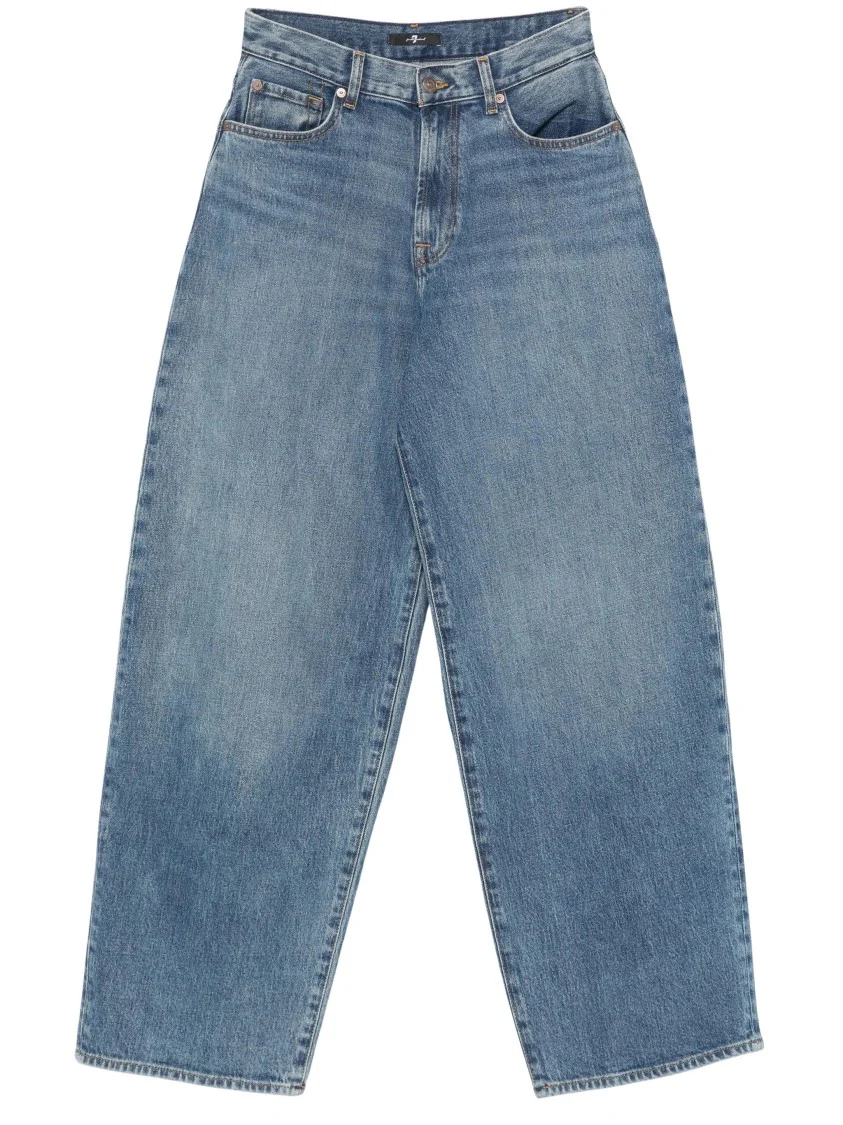 Baggy Light Blue Denim Jeans With High Waist