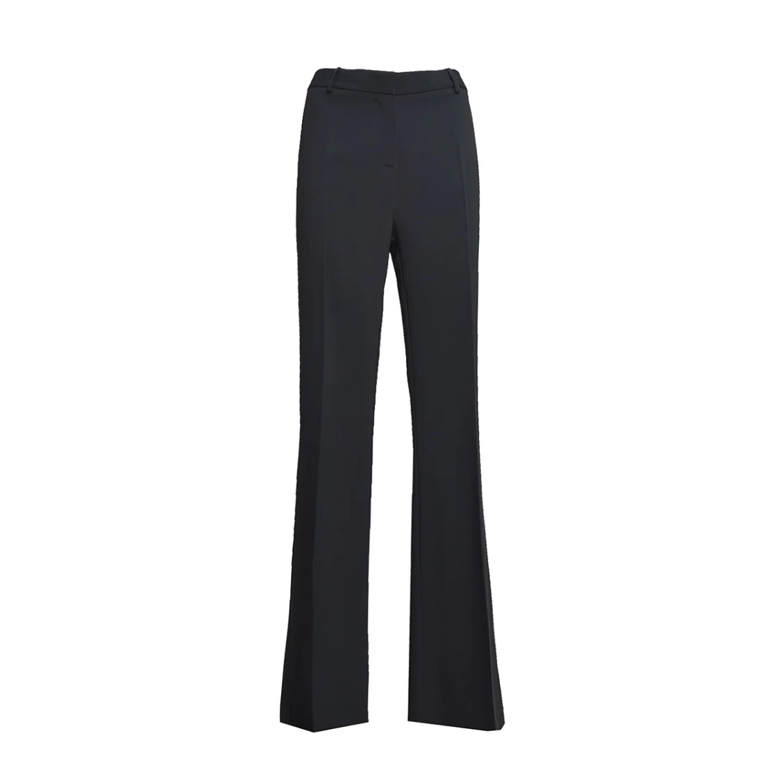 Black Viscose Blend Flared Trousers
