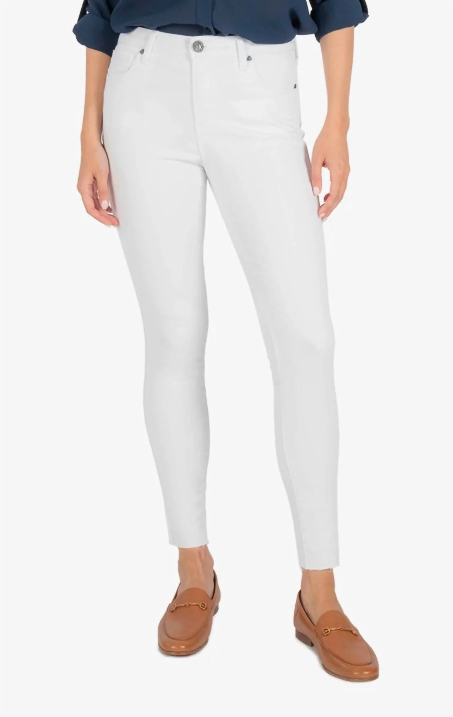 Connie High Rise Ankle Skinny Jean In White