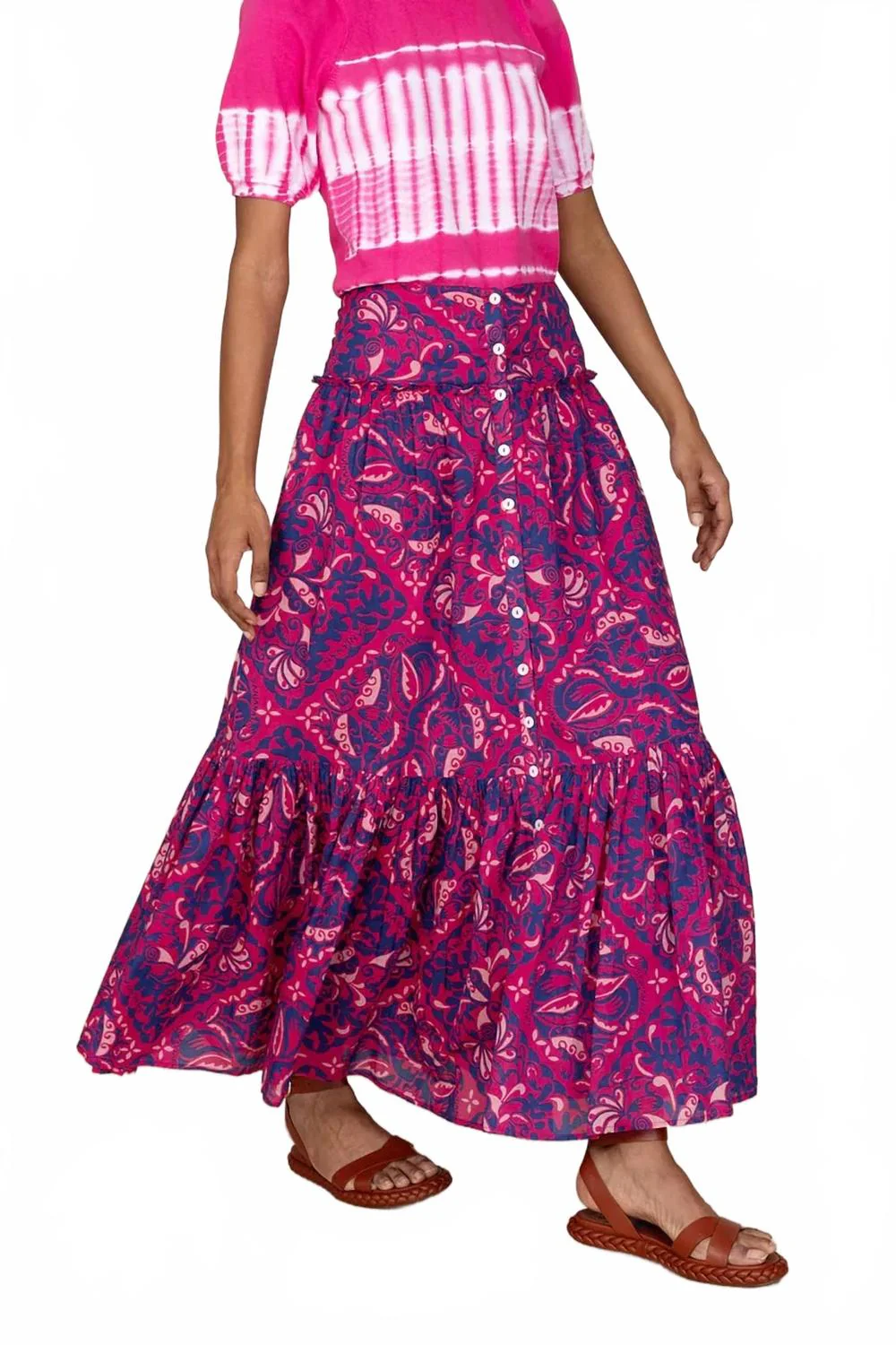 Marta Bandana Skirt In Fuchsia